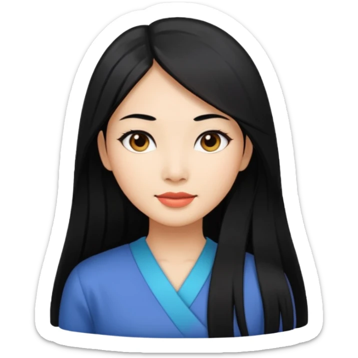 Miss universe south east Asian with very long straight black hair sticker