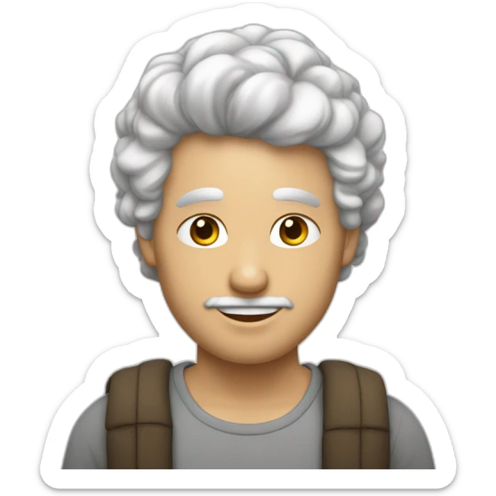 Un homme de 12 avec des cheveux bouclés la peau blanche et une tenue overzisa sticker