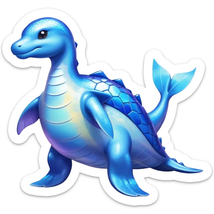 Shiny Exotic Colorful Lapras-Kyogre-Fakémon-hybrid-creature (full body)  sticker