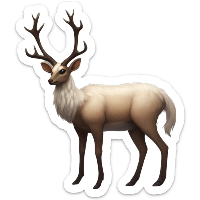 Modern Realistic Rare Fantasy Antlers Vernid-Trico-species by LiLaiRa, full body sticker