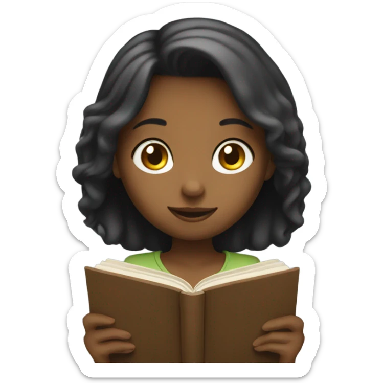 girl reading sticker