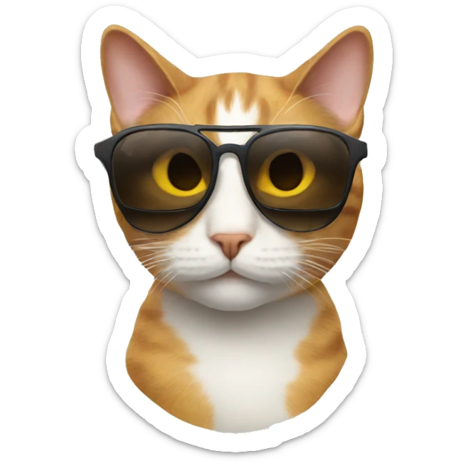 Cat with sunglasses sticker