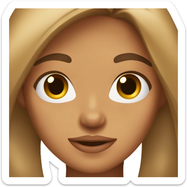 Beautiful woman with tan skin, long brown hair, brown eyes  and sticking her tongue out sticker