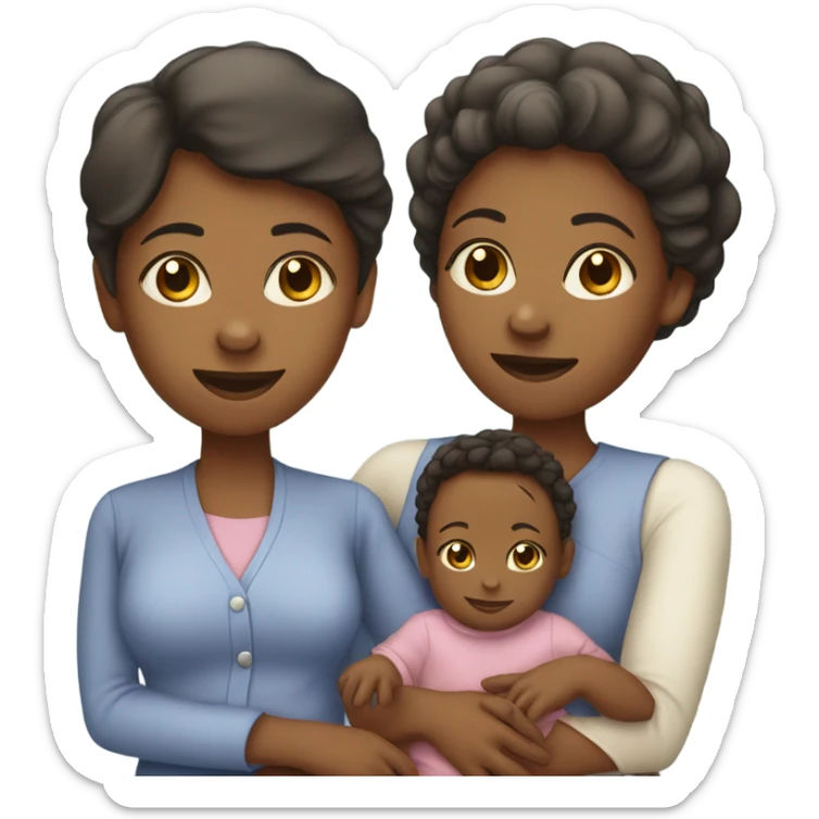 Single black mom of 1 female older child 1 female newborn  and 1 toddler son sticker