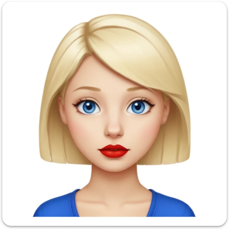 20 year old woman with short blonde hair, a nose piercing and blue eyes  sticker