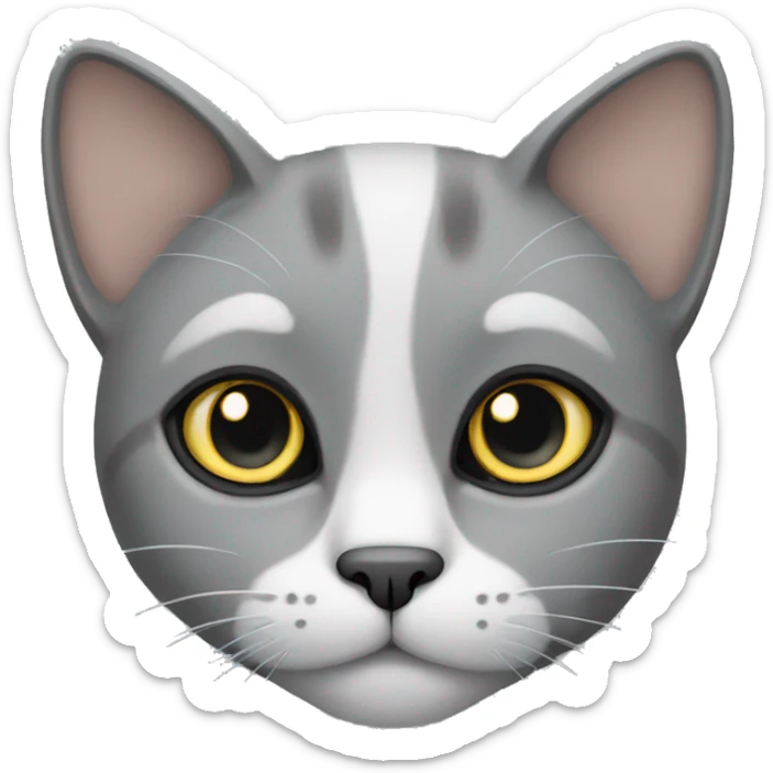 Grey cat with grey eyes sticker
