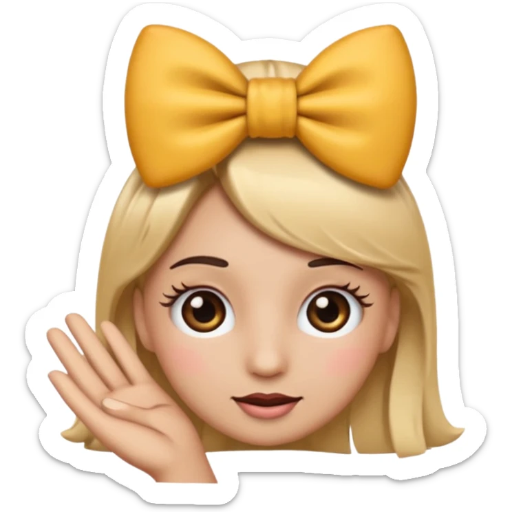 Şimdi sana bir tane emoji göstereceğim eli ağzında gözlerinde kirpik kafasında da ku yrdele olsun sticker