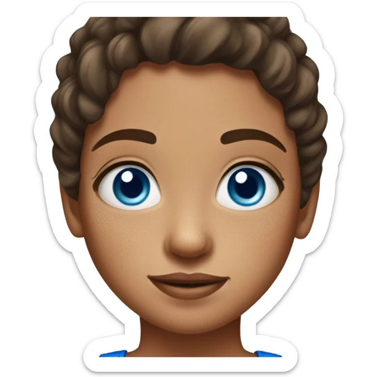 brown-haired girl in tank top freckles blue eyes sticker