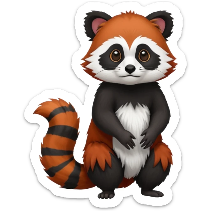 Tamarin-Red/Panda-Raccoon-hybrid, full body sticker