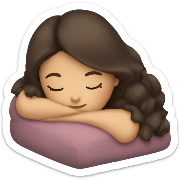 Brunette girl sleeping sticker