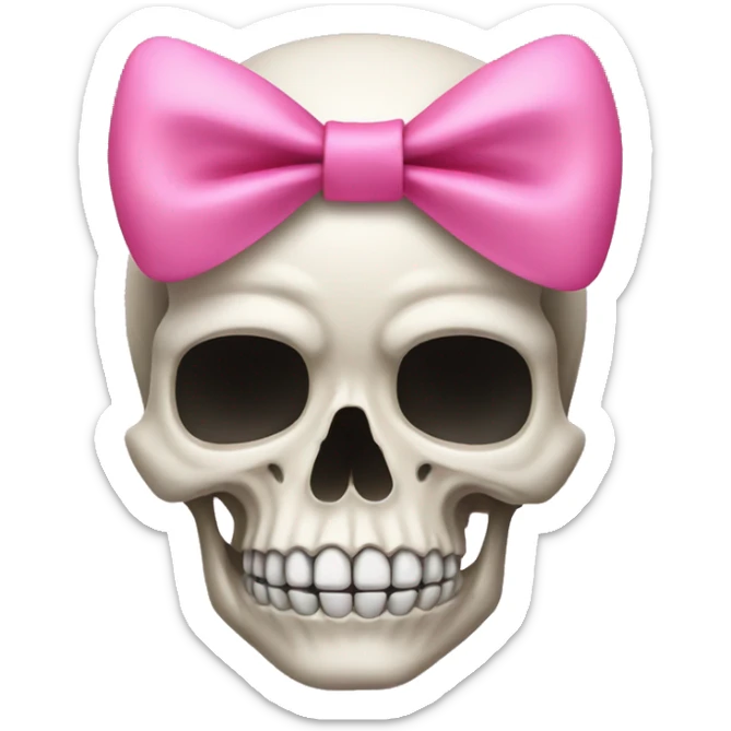 Skull with a pink bow sticker