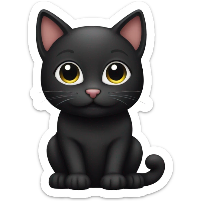 Cute black cat sticker