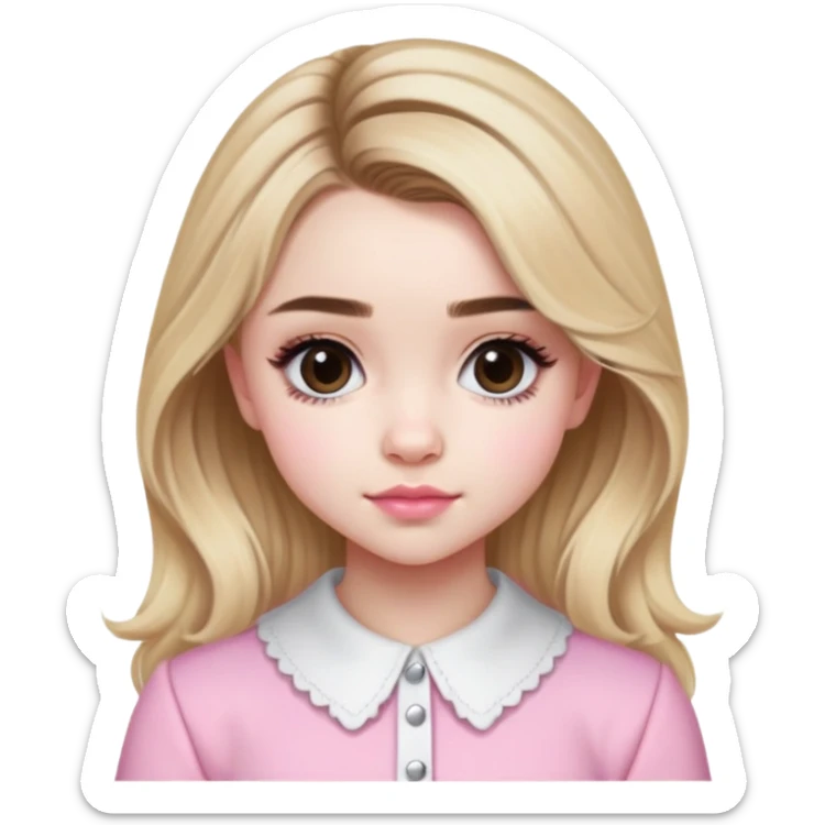 Sabrina Carpenter blonde pop star in a pink and white outfit, Short n' Sweet look sticker