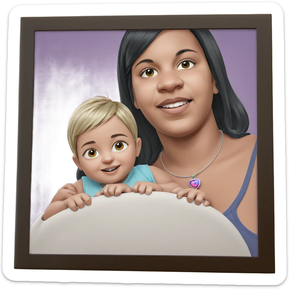 baby necklace with siblings sticker