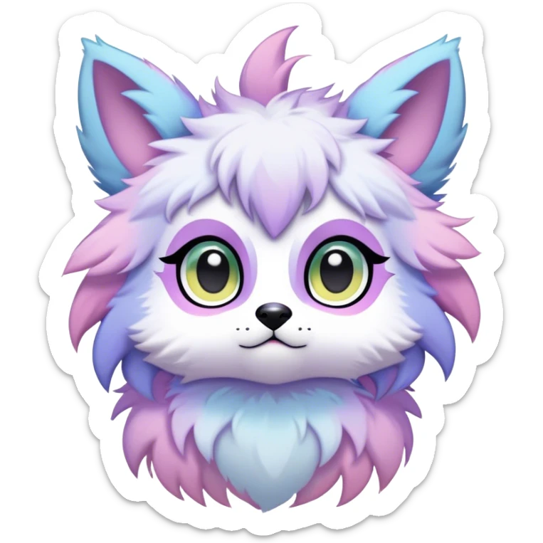 Kawaii pastel edgy colorful ethereal anthro fursona Fakemon sticker