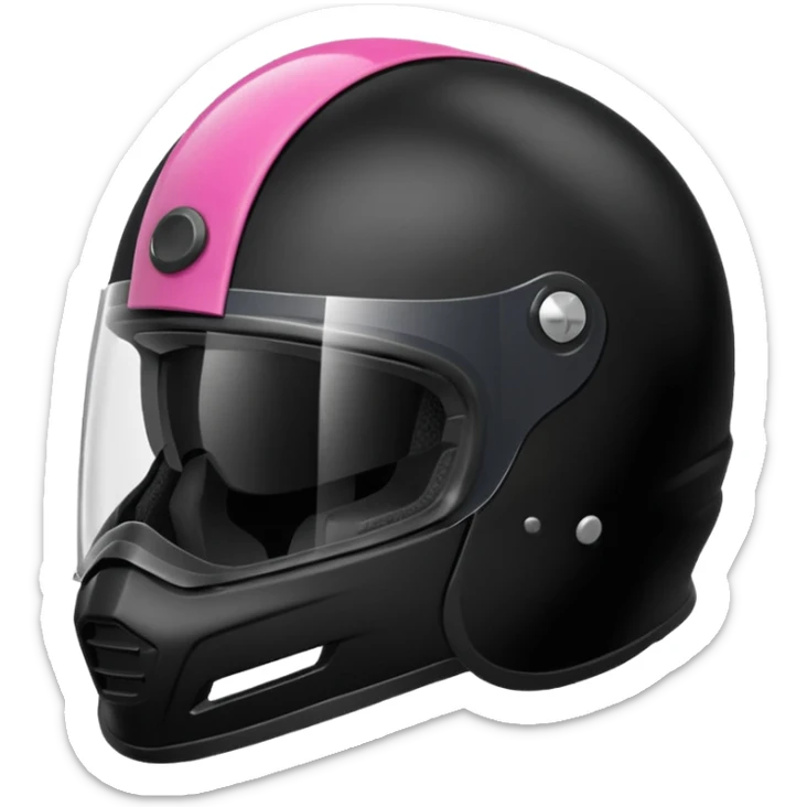 Rider helmet black matte at the back theres ribbon attached for female rider it is a full face only do not include the lady sticker