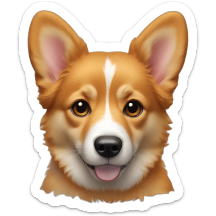 Full Orange furr and corgi East european village dog mix puppy with small leggs sticker