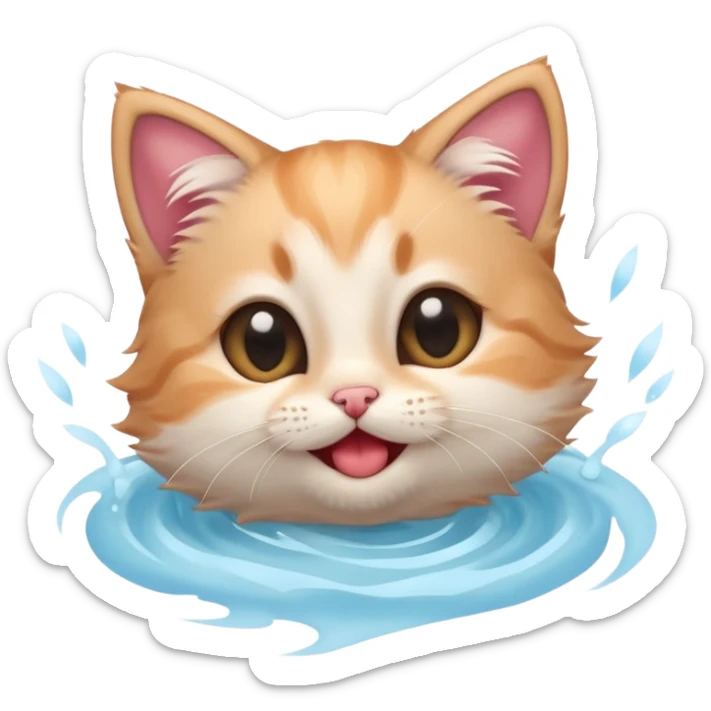 A kitten feeling a whirlpool of happiness. Blushing and feeling in love, grinning and smiling and making a kissy face. Something sweet and perfect to send to someone you love, not a familiar love something more deep and profound. Something unique.  sticker