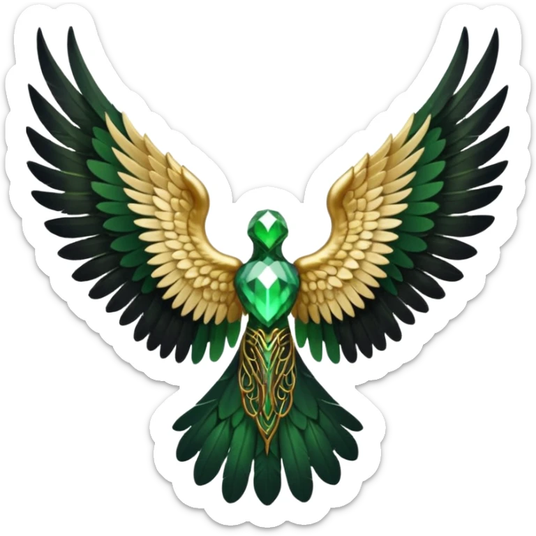 I would like to create unique wings I can use in my poem titles for the Archangels: Lucifer, Michael, Gabriel, Raphael, and Uriel. Please only include the WINGS portion and no body or head. sticker