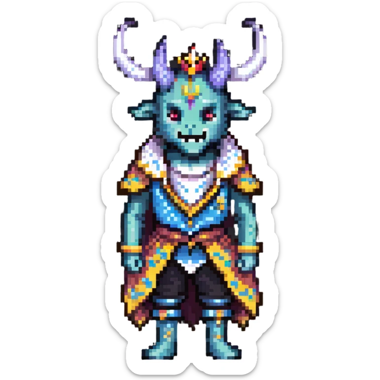 The Beast from Beauty and the Beast, monster prince with horns and fancy clothes sticker