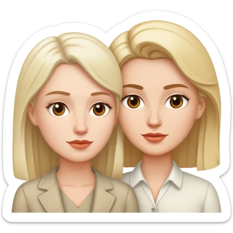 White Masculine woman with a white feminine woman as a couple sticker