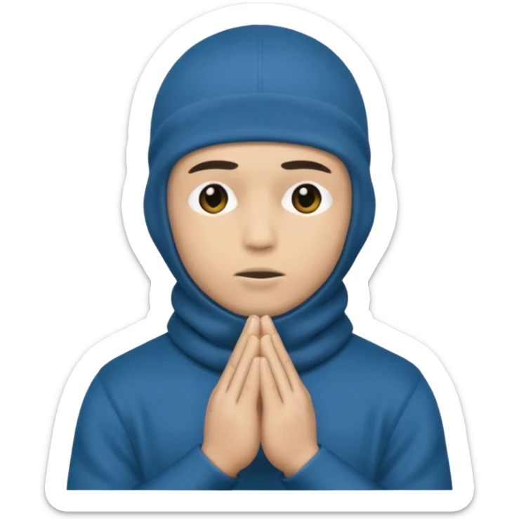 Peux tu me faire un gangster cagouler qui prie  sticker