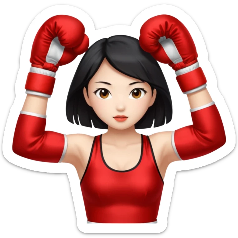 sexy chinese girl in traditional clothes boxing sticker