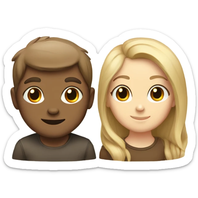 Two otters, one has blonde hair and is a girl, the other has brown hair and is a boy sticker