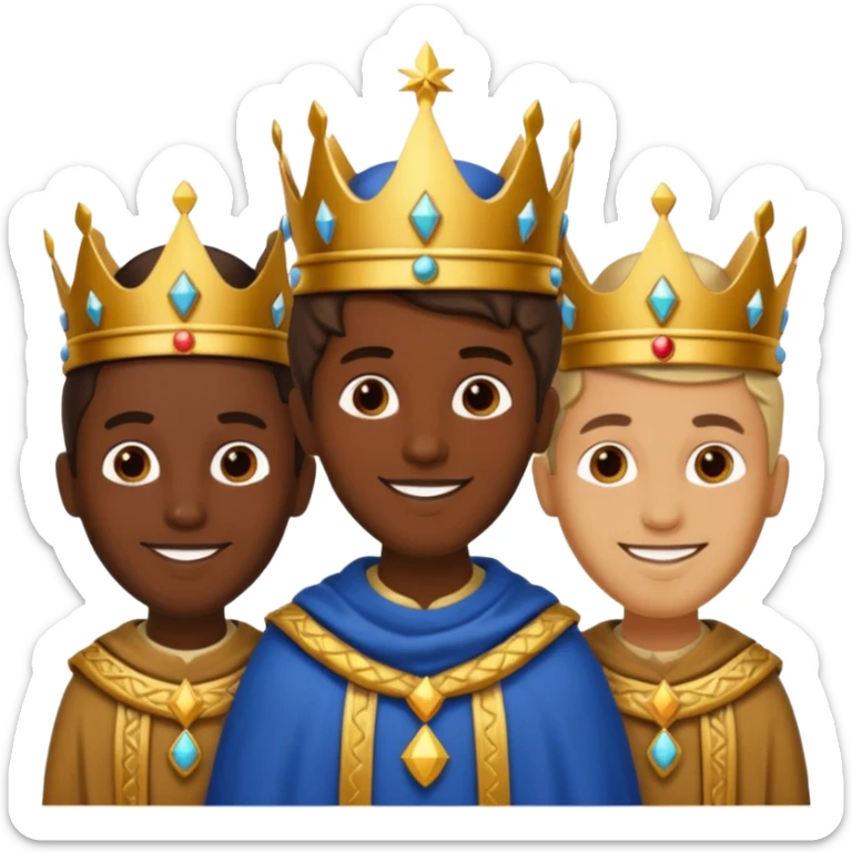 Hola quiero que me hagas un emoji de los tres Reyes Magos juntos Baltasar Gaspar y Melchor sticker