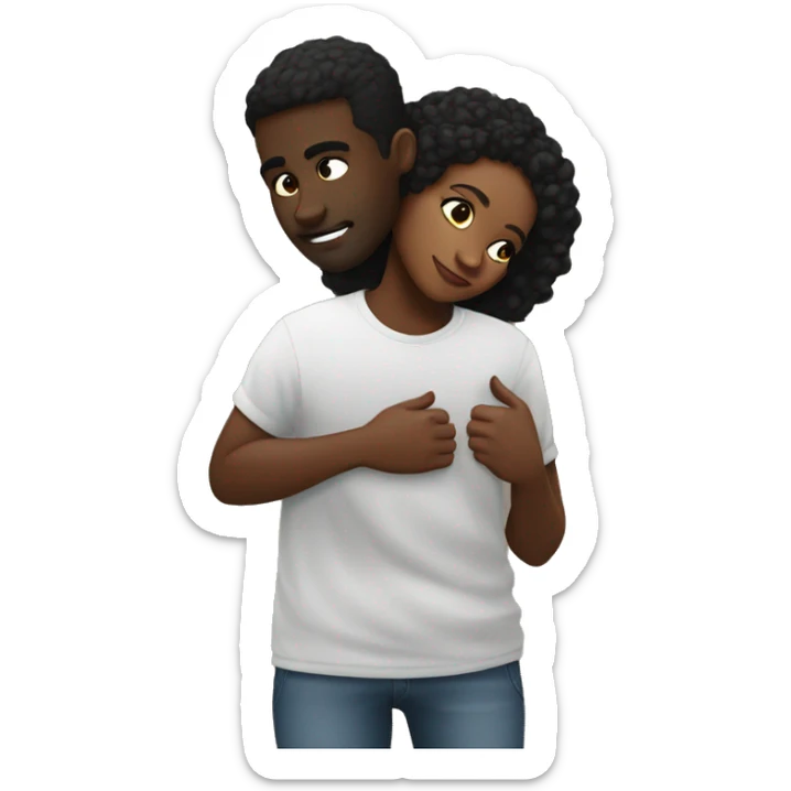 Create a black girl being spoilt and in love by her black boyfriend who is obsess with her  sticker