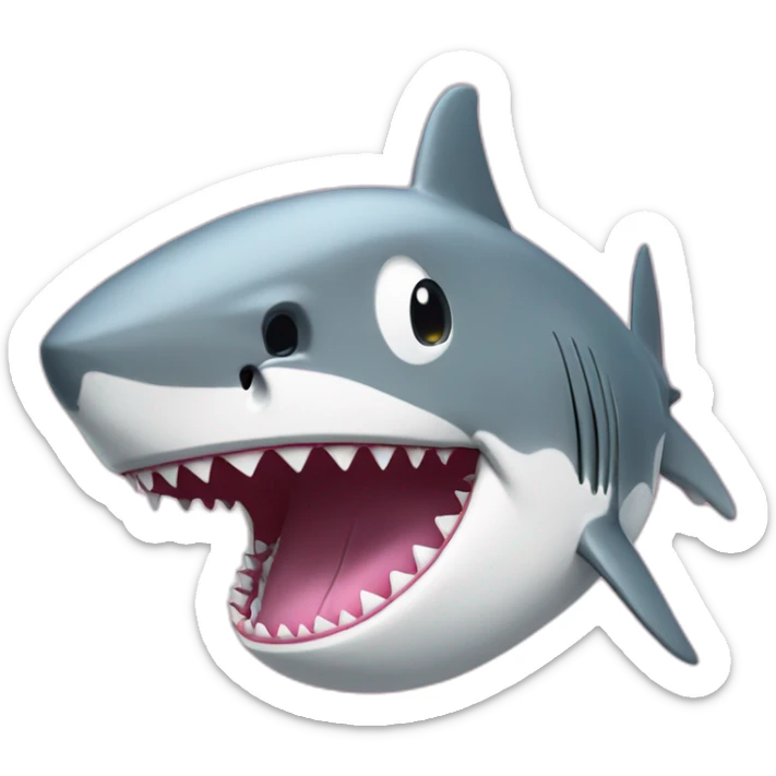 shark eating Hello Kitty sticker
