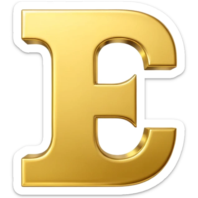 Symbole de currency en or en forme de lettre F précise, seul, 3D, brillant, style emoji simple et lisible sur fond uni. pas une autre lettre

Fcoins sticker