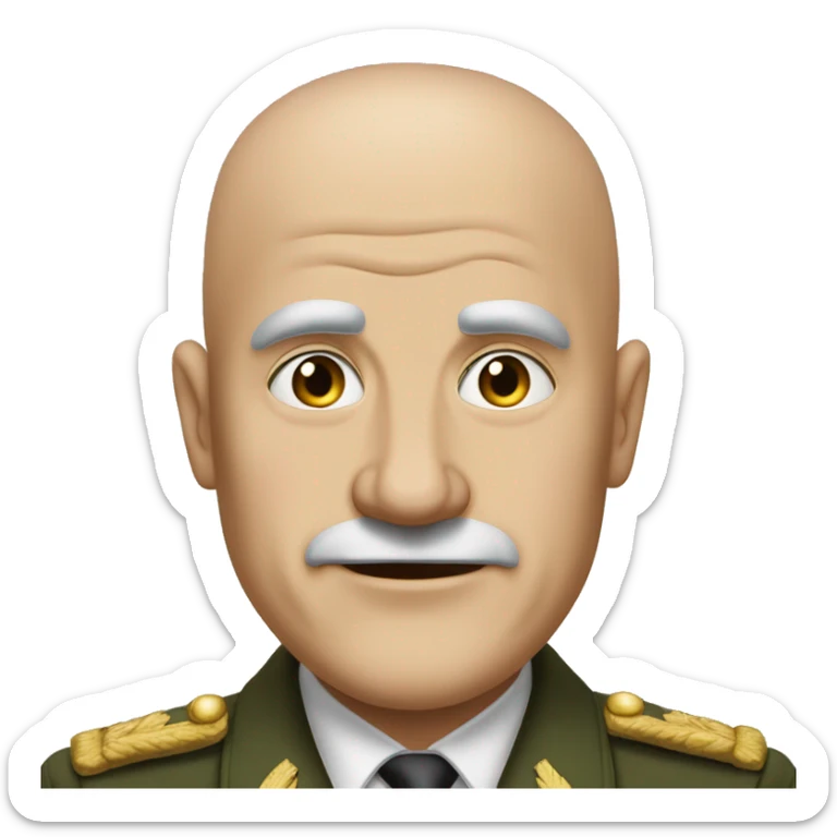 man that was president of italy during ww2, bald (no hair AT ALL!), no hat, angry face, lifted visible arm as in 🙋 sticker