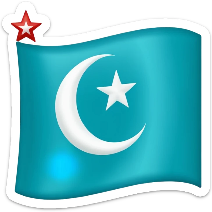 Turkuaz renginde türk bayrağı yapar mısın. Bayrak. I want to flag. Simple. sticker