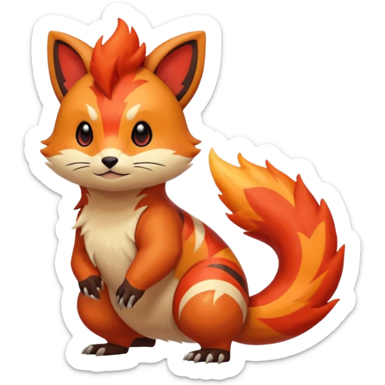 Volcanic Quilava-Furret-Linoone-fusion (full body) sticker