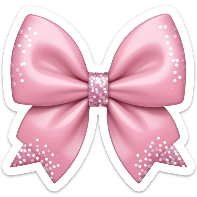 super pale pink bow confetti but the paper confetti are the pale pink bows all spread out with white tiny glitter sticker