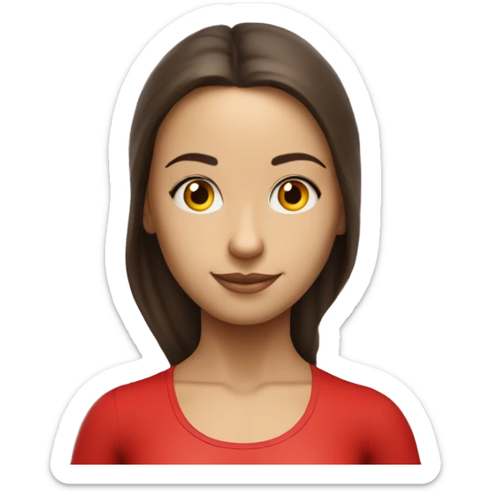 angelic brunette yoga girl in red yoga sticker