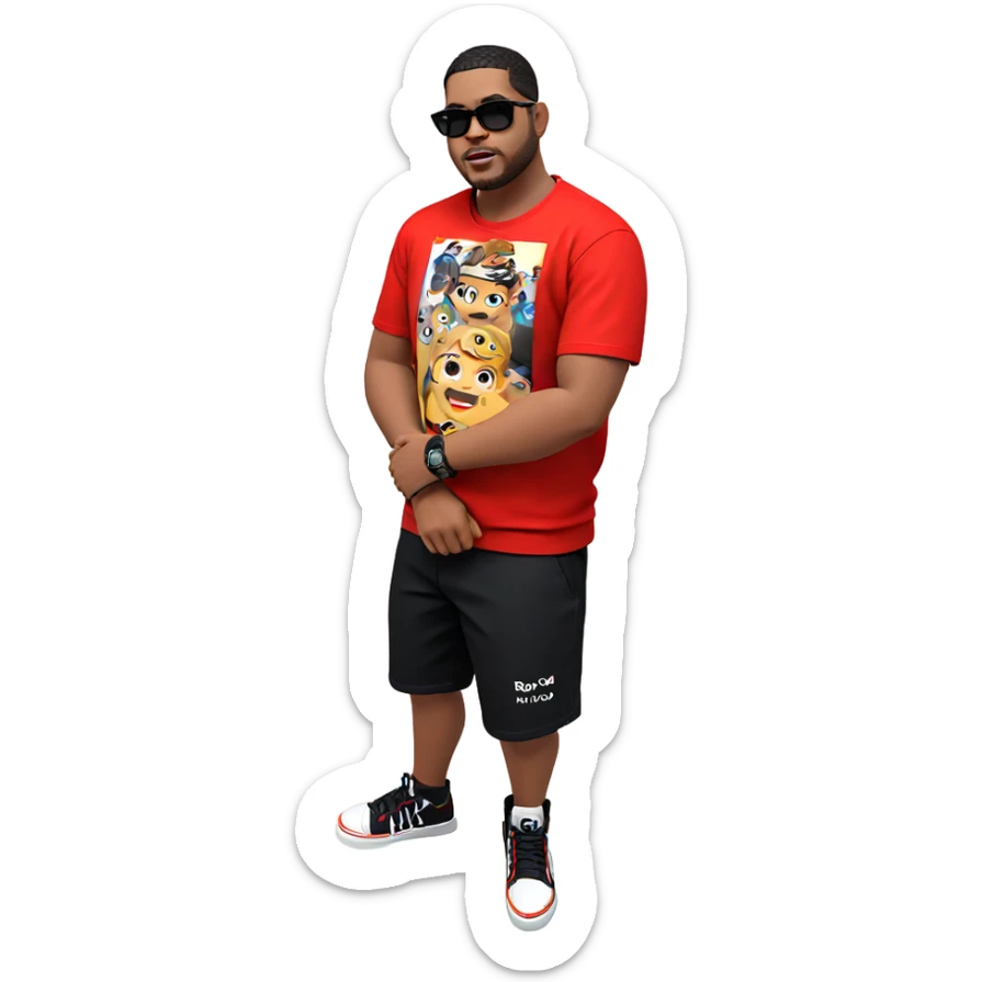 stylish boy in black shorts sticker