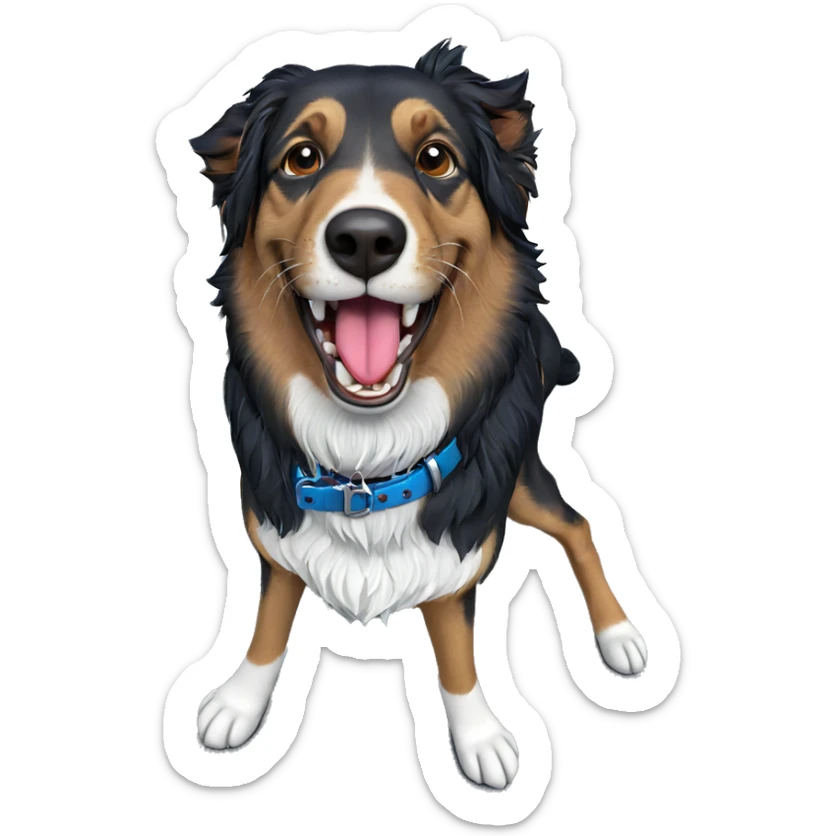 realistic dog with open mouth sticker