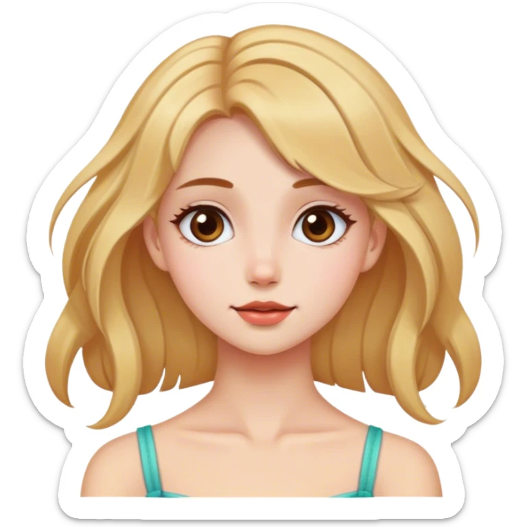 Face frame haircolor girl sticker