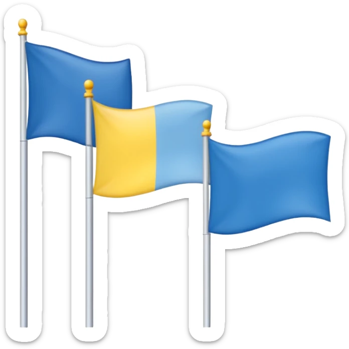 Nur drei Balken zur Seite oben blau in der Mitte weiß und dann unten gelb als  eine Flagge  sticker