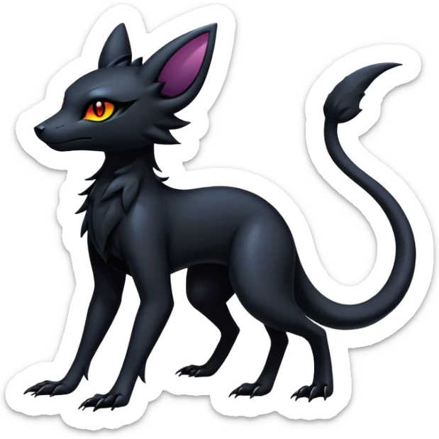 Shiny Dark Edgy Majestic Sophisticated Modern Gothic Gloomy Futuristic Salandit-Umbreon-Delcatty-Hybrid (Full body) sticker