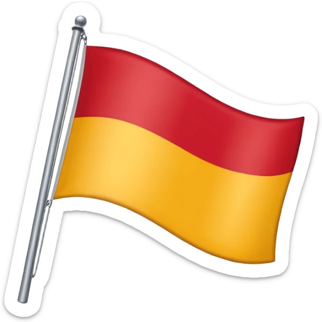 Bandera con tres franjas, la de arriba roja, la del medio amarilla y la de abajo morada sticker