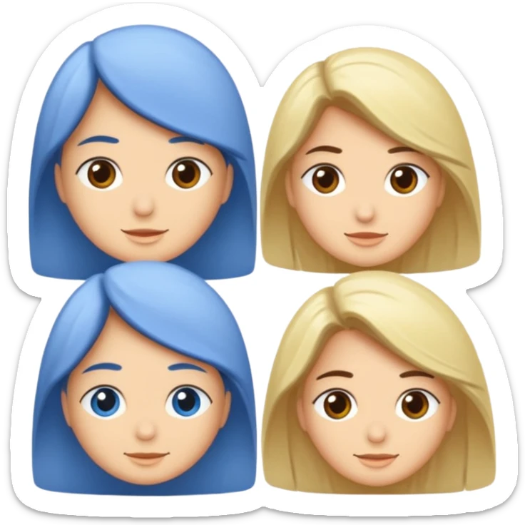 Beyaz göğüs hizasında düz saçları,mor-mavi karışımı göz rengi olan, bembeyaz tenli bir erkek sticker