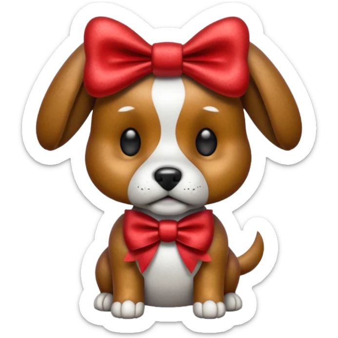 animatronic dog with red bow time like fnaf but dog emoji sticker