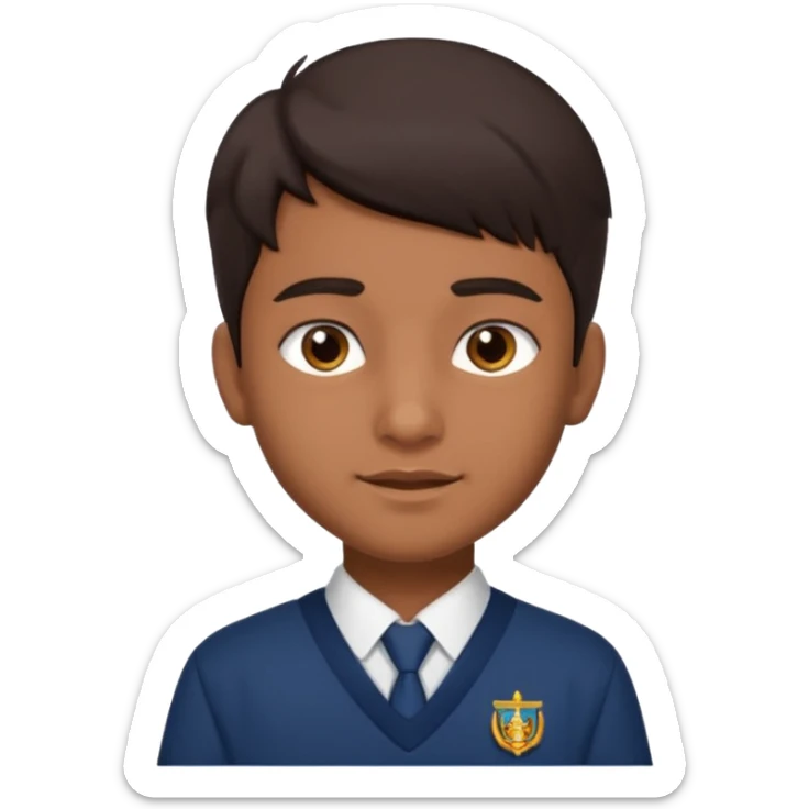 Indian male teenage student, brown skin, dark hair sticker
