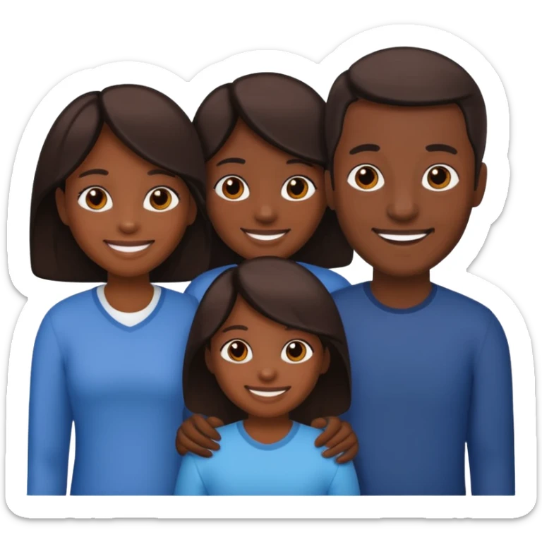 family dark sking sticker