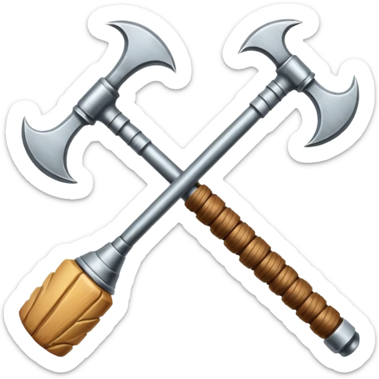 croisement d'un marteaux et d'une hache (en mode duel, qui des deux va gagner) sticker