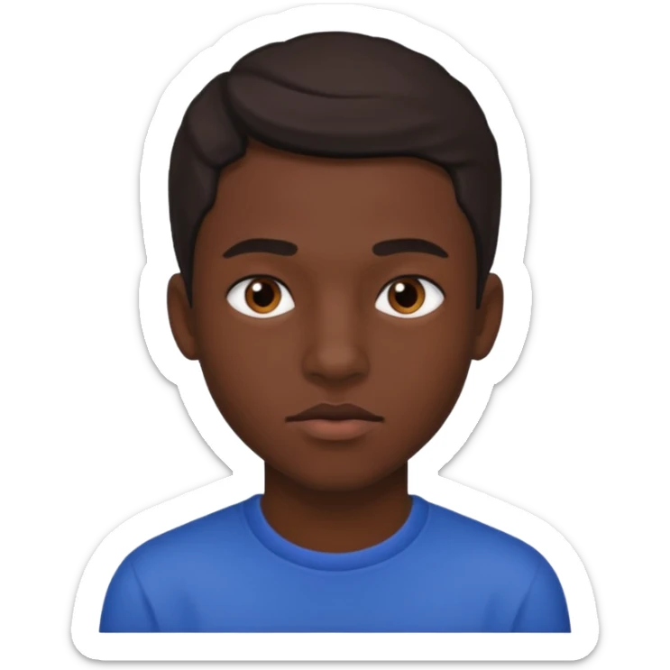 Une homme de 17 ans il a la peau noir foncé , des lèvres pulpeuses et un regard nonchalant sticker