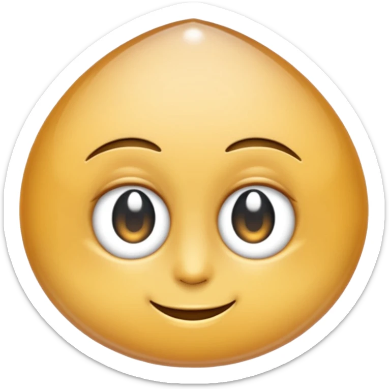 One eye on the left droplet; the right eye is absent but subtly hinted (indentation, ripple, or reflection). Clean emoji style, soft lighting, simple shapes, white/transparent background, high-resolution, friendly. sticker